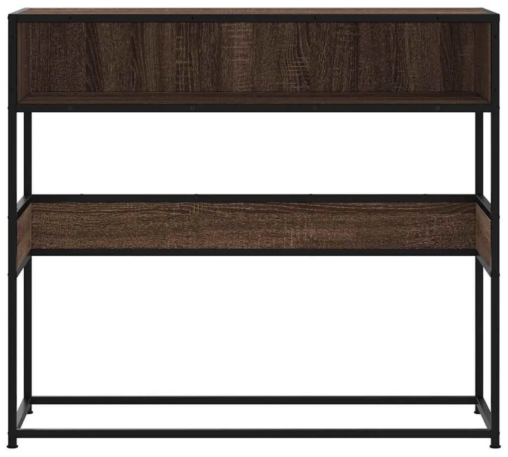 barna tölgyszínű szerelt fa tálalóasztal 90x35x80 cm