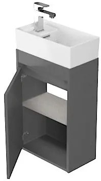 Cersanit - SET B107 Crea szekrény + Crea 40 mosdó, szürke, S801-281