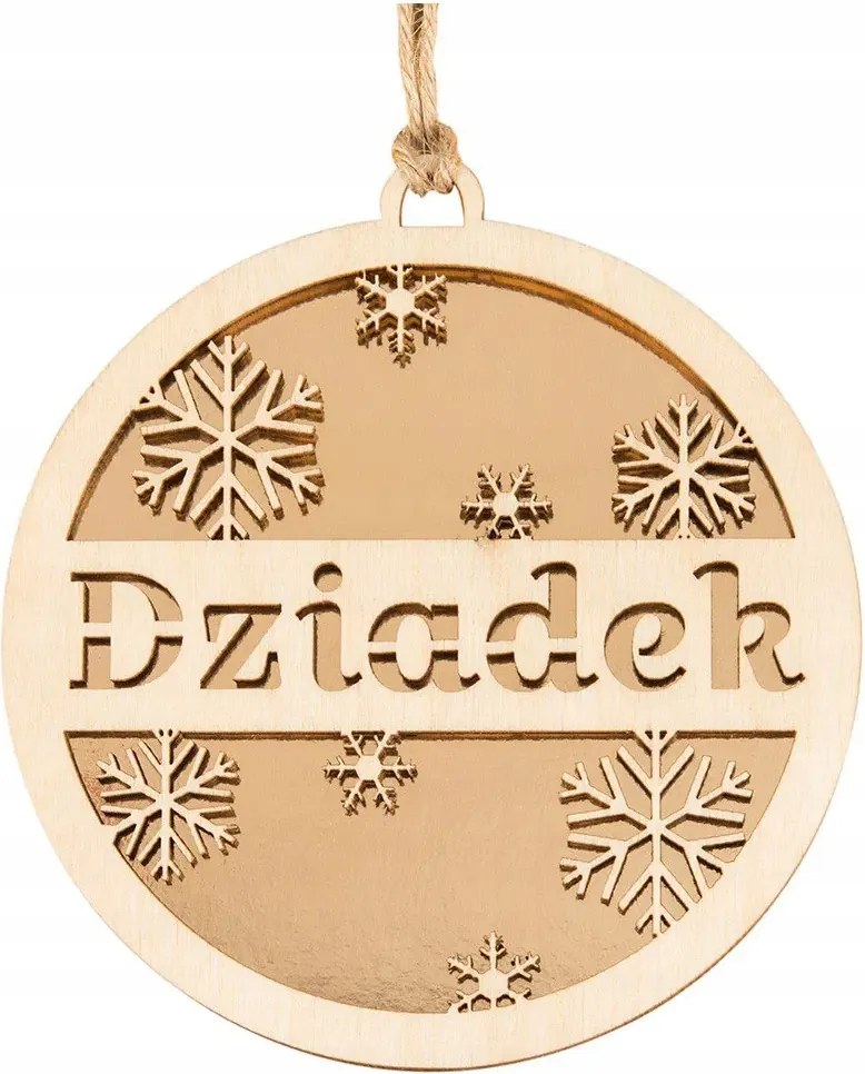 Fa Karácsonyfadísz Nagypapa Felirattal Karácsonyi Ajándék Rétegelt Lemez
