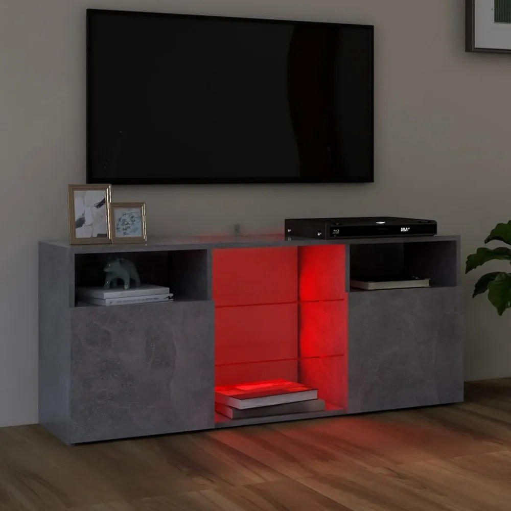 szürke TV-szekrény LED-világítással 120 x 30 x 50 cm