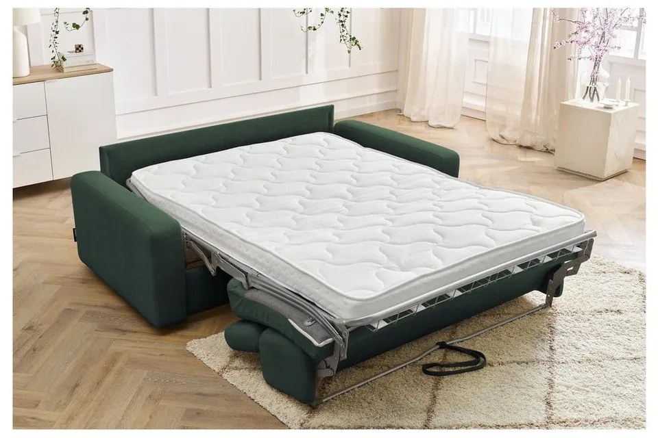 Sötétzöld kinyitható kanapé 215 cm Monaco – Bobochic Paris