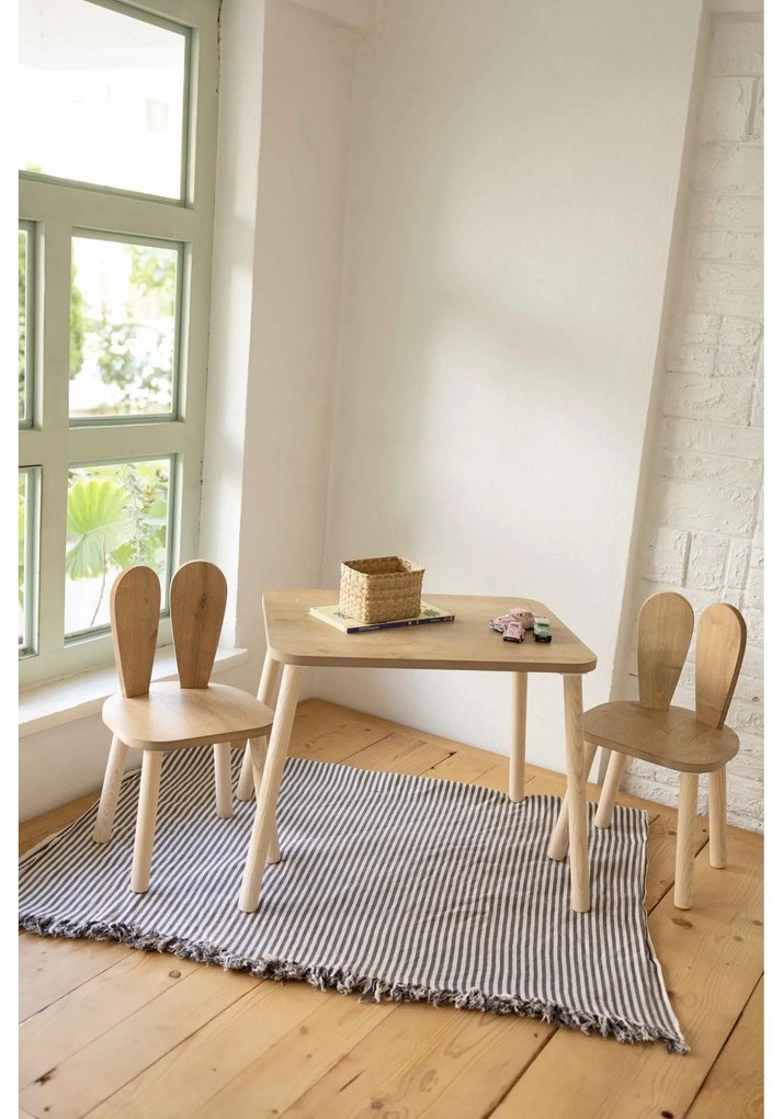 Gyerekasztal székekkel Bunny Two Chair Set - Brown
