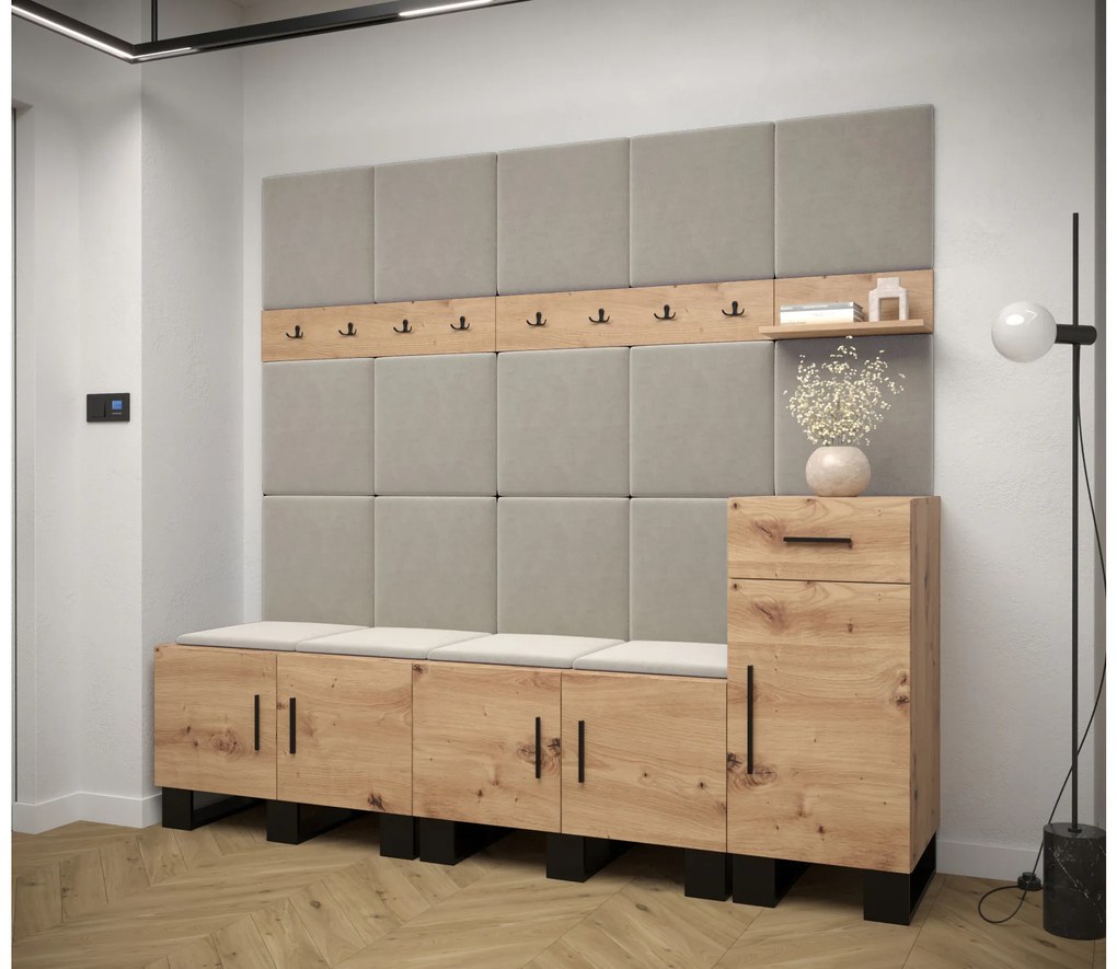 Előszobabútor Amanda 8 (artisan tölgy + bézs). 1085920