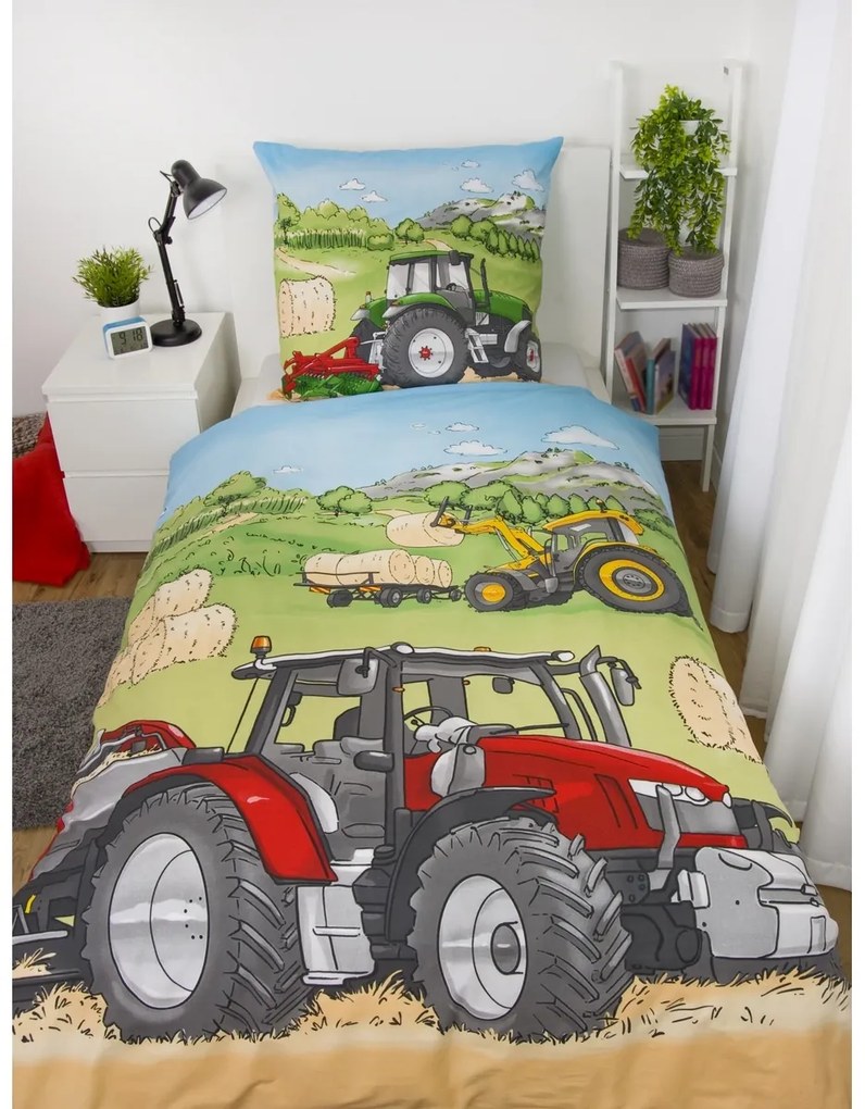 Herding Gyermek pamut ágynemű Traktor , 135 x 200cm, 80 x 80 cm