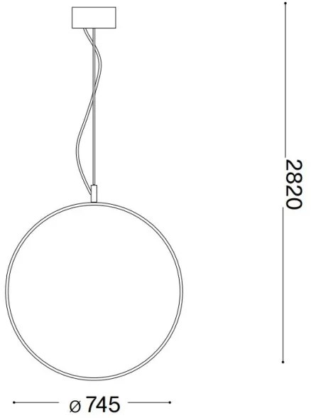 Ideal Lux - LED Csillár zsinóron CIRCUS LED/36W/230V átm. 74,5 cm CRI 90 fekete