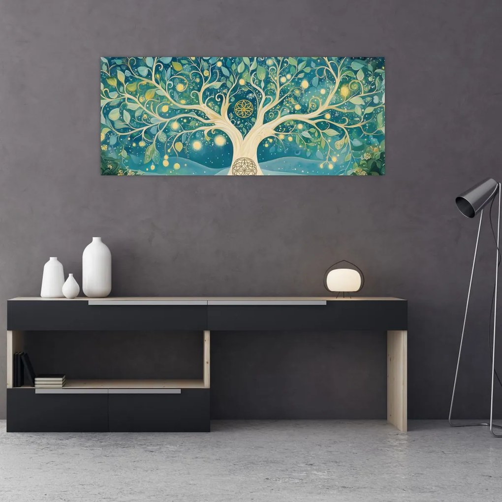 Kép – Mágikus fa spirálokkal (120x50 cm)