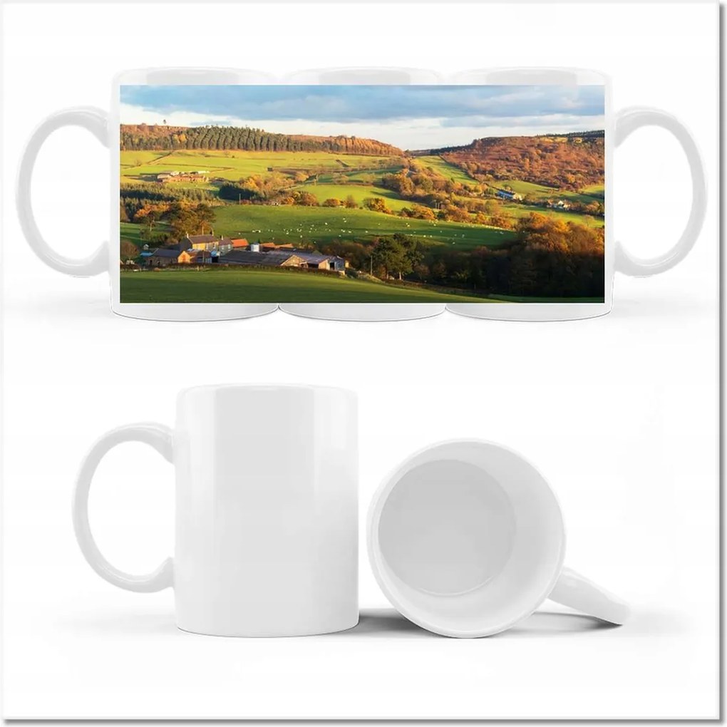 Nyomott mintás bögre Hegyi völgy