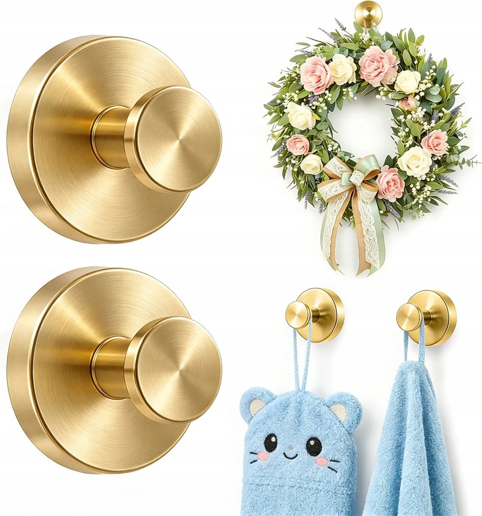 Fali törölközőtartó tapadókorongos fürdőszobai fúrás nélkül 2db