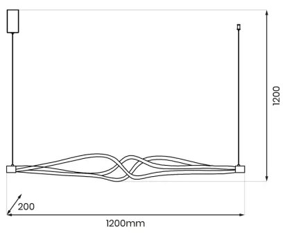 LED Csillár zsinóron TWISTER LED/56W/230V fekete