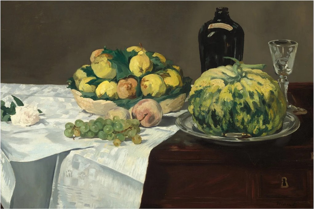 Kép - Edouard Manet, Still Life with Melon and Peaches, reprodukciók (90x60 cm)