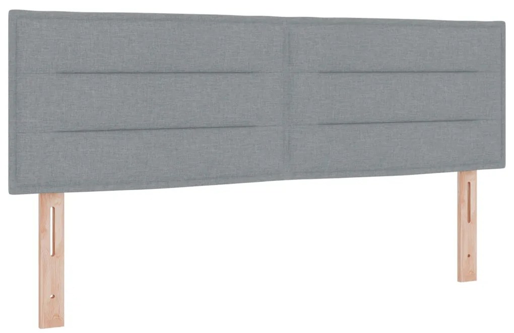 vidaXL Box Spring Ágy Matraccal & LED Világosszürke 140x190 cm Szövet