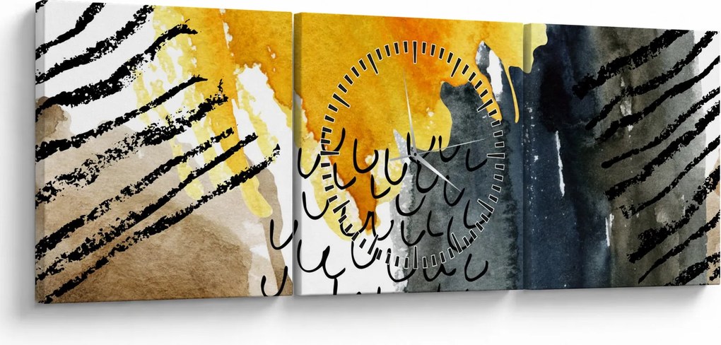 Kép - Absztrakt akvarell (órával) (90x30 cm)
