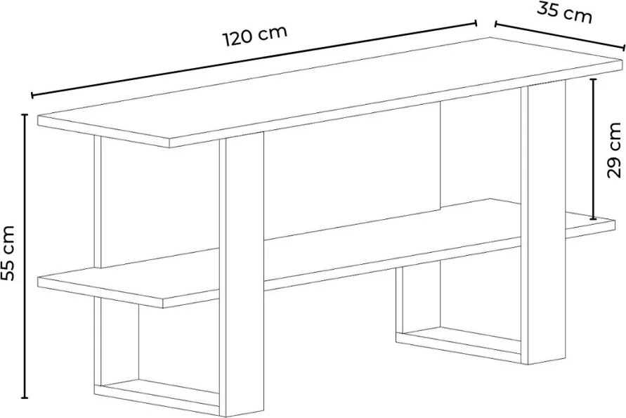 Harta TV-állvány, sonoma tölgy-fehér, 120 cm