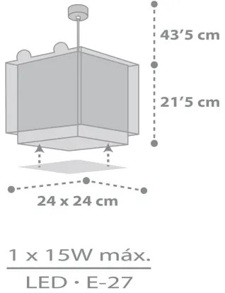 Dalber 64572 - Gyerek csillár LITTLE TEDDY 1xE27/60W/230V