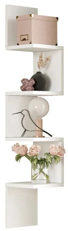 Fehér fali könyvespolc 22x117 cm Laura – Kalune Design