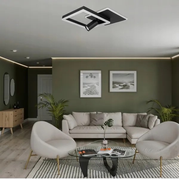 LED mennyezeti lámpa LED/38W/230V + 1xGU10/30W fekete