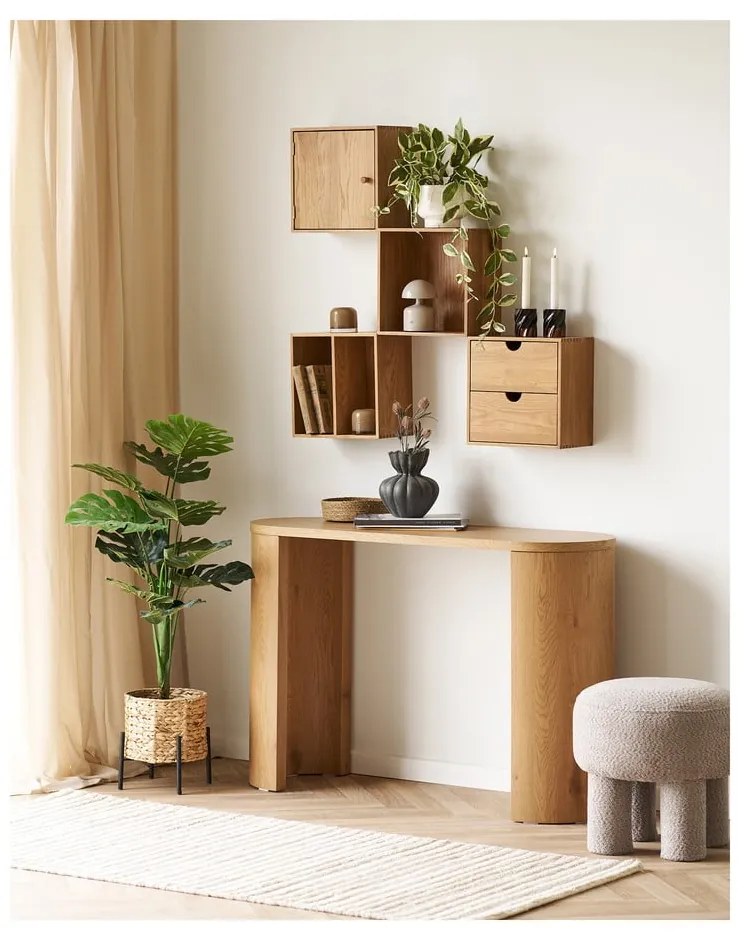 Natúr színű többszintes tölgyfa fali polc 18 cm Townsville – House Nordic