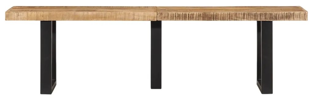 tömör nyers mangófa és acél pad 160 cm