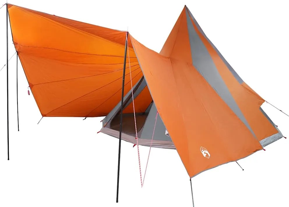 vidaXL Családi Tipi sátor Tipi Szürke és narancs 510 x 690 x 330 cm