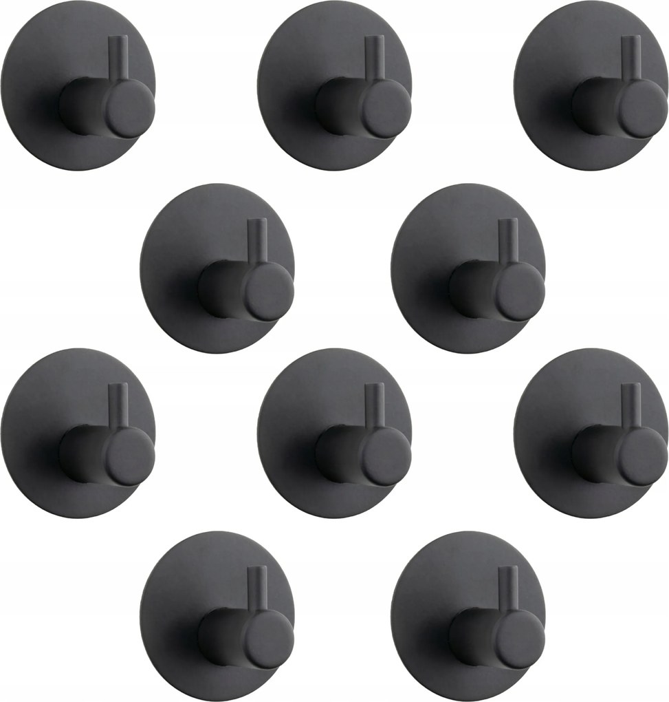 10 x Fürdőszobai fali akasztó öntapadós fém törölközőtartó