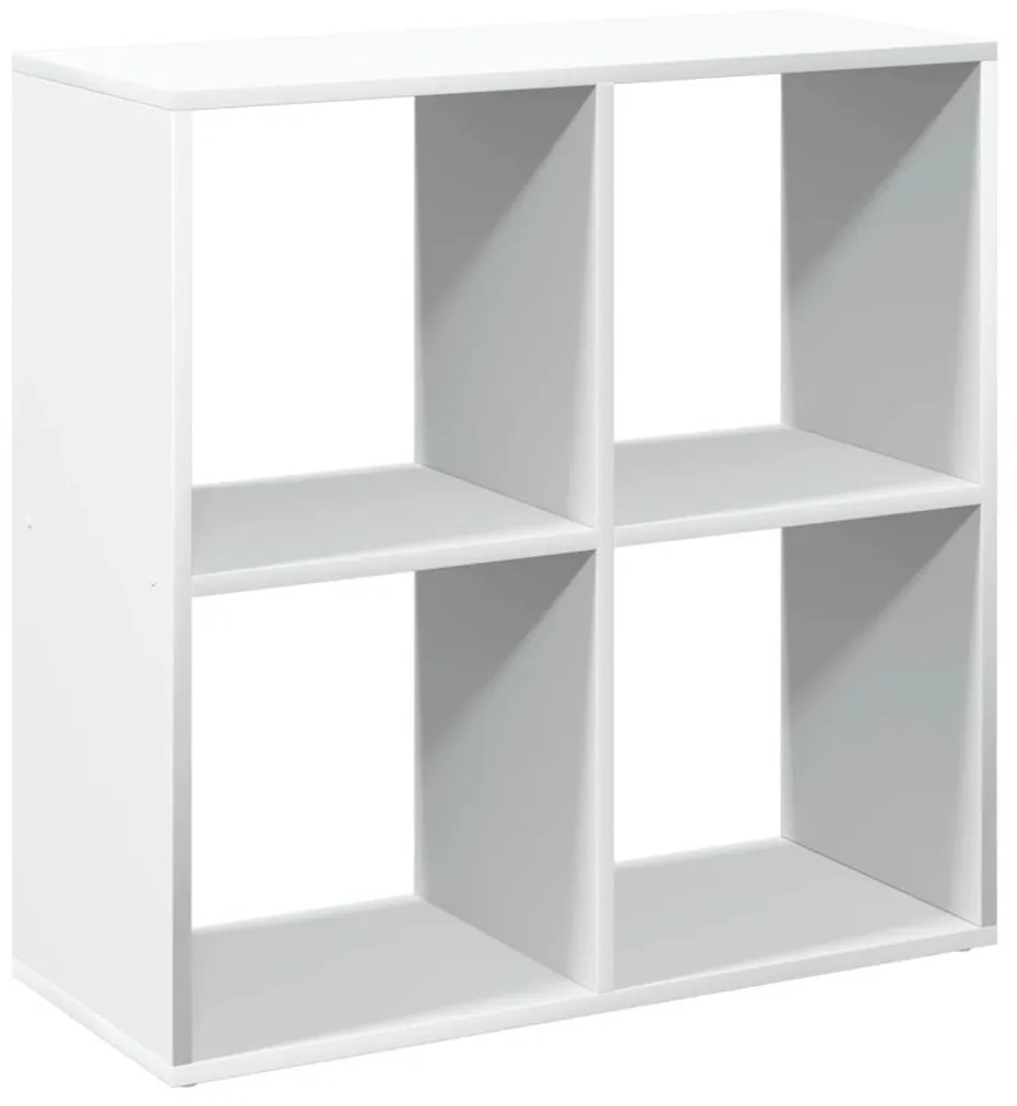 fehér szerelt fa térelválasztó könyvespolc 69,5x29x69,5 cm