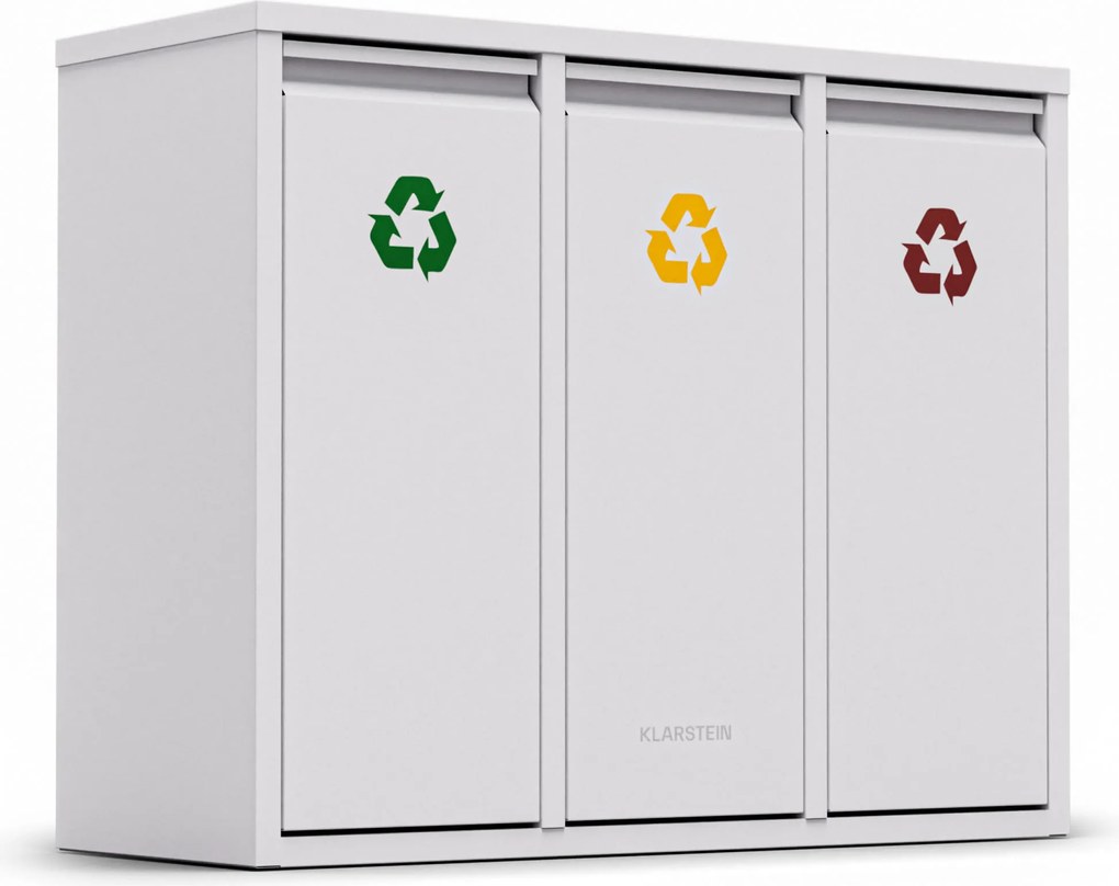 Klarstein Ordnungshüter 3, szemetes, 45 literes, 3 szelektív hulladékgyűjtő kosár, falra szerelhető