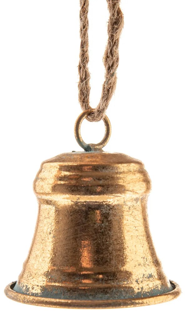 Fém csengő 7,5 cm, arany színű, rusztikus
