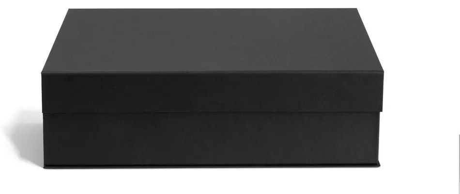 Sötétszürke fedeles dekoratív karton tárolódoboz szett 3 db-os 42,5x29,5x13 cm Kian Paper Laminate – Bigso