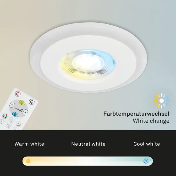 Briloner - KÉSZLET 3x LED RGBW Dimmelhető fürdőszobai beépíthető lámpa LED/5W/230V IP44+ + távirányító