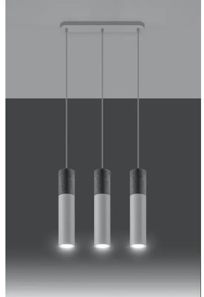 Sollux SL.0649 - BORGIO 3xGU10/40W/230V beton/fém fehér függeszték