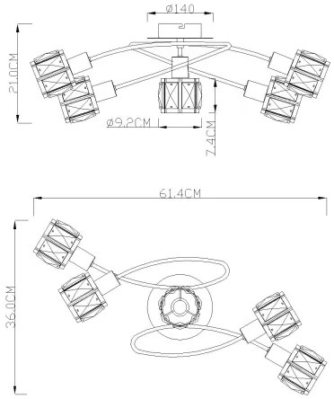 Globo 54356-5 - Csillár KRIS 5xE14/40W/230V