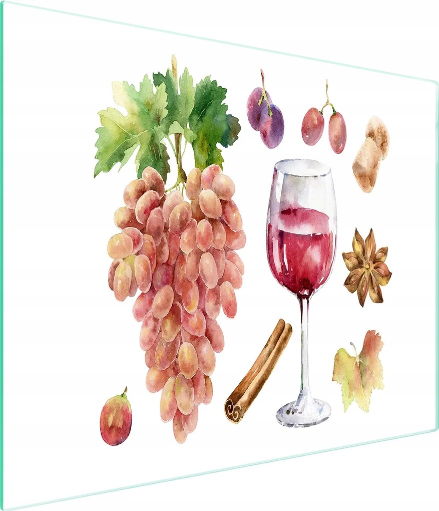 Üveg Vágódeszka 52x30 Bor Edzett Üveg