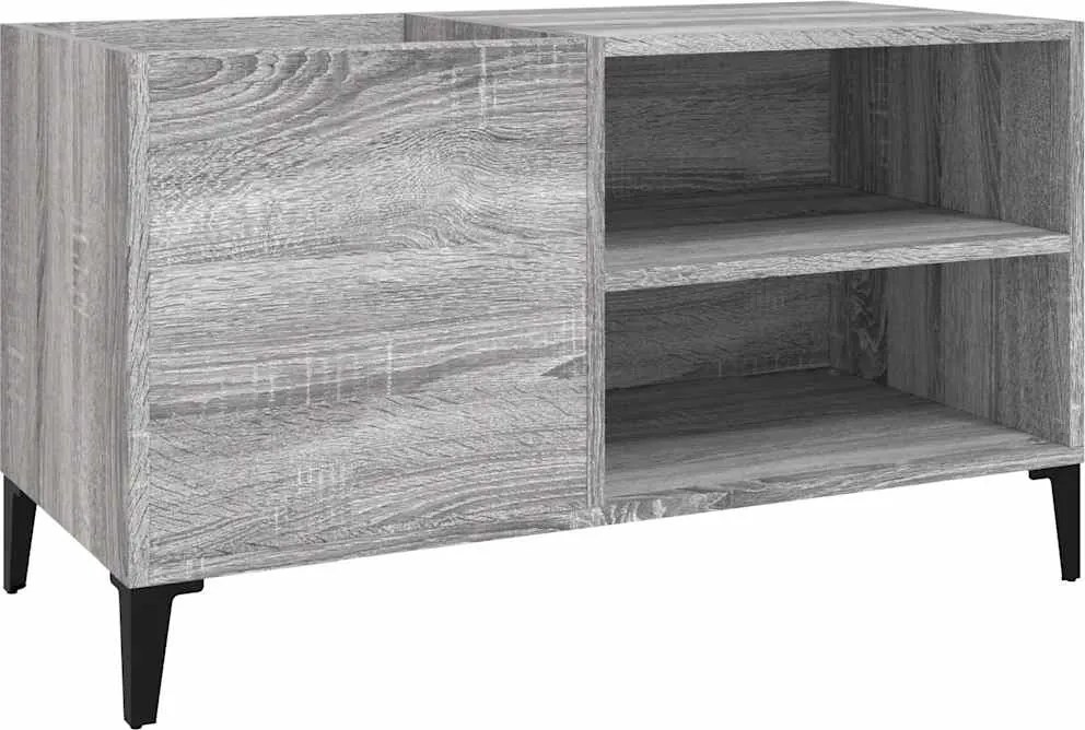 vidaXL szürke sonoma színű szerelt fa hanglemezszekrény 84,5x38x48 cm