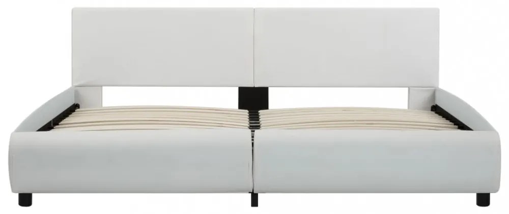 fehér LED-es műbőr ágykeret 180 x 200 cm
