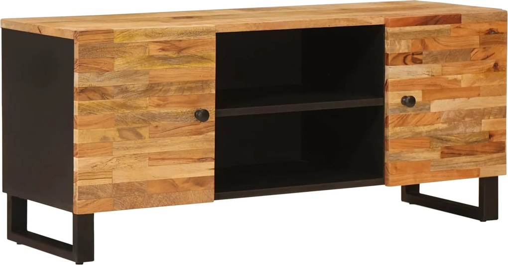 vidaXL TV szekrény tárolóval Barna 105 x 33 x 46 cm Tömör Mangófát