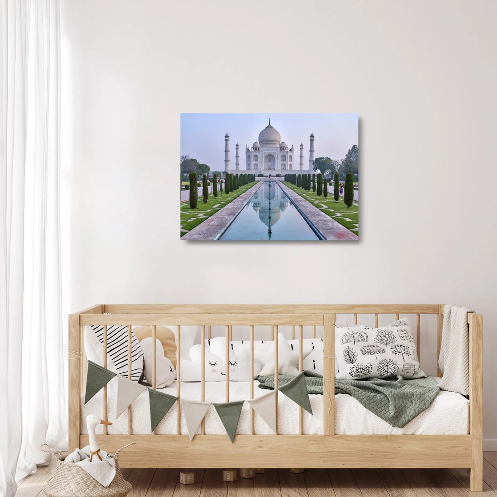 Kép - Taj Mahal napkeltekor (üvegen) (70x50 cm)