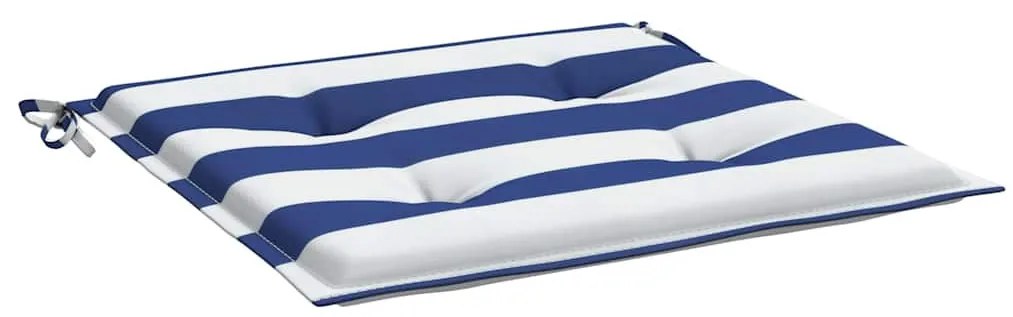 2 db kék és fehér csíkos szövet székpárna 50x50x4 cm