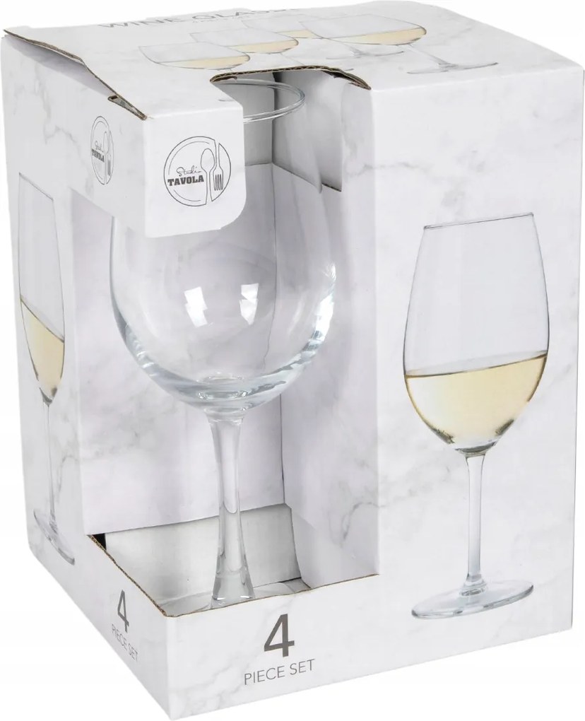 Fehérboros Pohár Szett 4 Darabos 300 ml-es Pohár Készlet 20 CM Magas