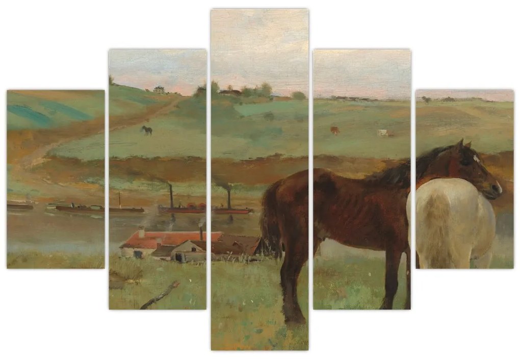 Kép - Edgar Degas, Horses in a Meadow, reprodukciók (150x105 cm)