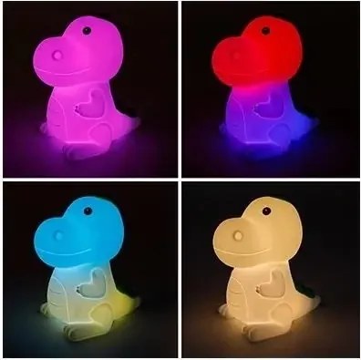 Dinoszaurusz formájú RGB-LED dimmelhető, újratölthető gyermek éjszakai lámpa LED/2,5W/5V 3000K 1200 mAh