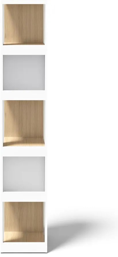 Fehér könyvespolc tölgyfa dekorral 40x188 cm Ella - TemaHome