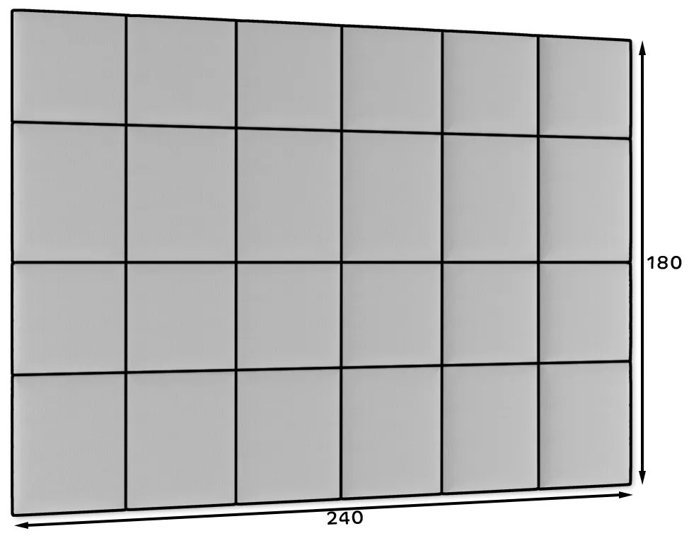 Kárpitozott panel 24 db.  Quadra 240x180 cm (világosszürke). 1052017