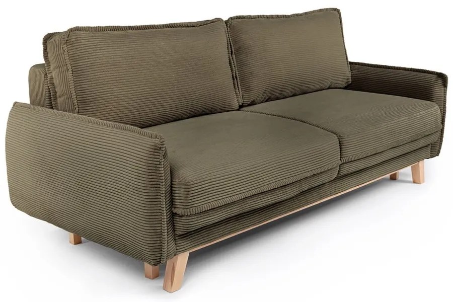 Zöld kordbársony kinyitható kanapé 218 cm Tori – Bonami Selection