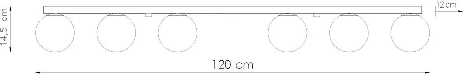 Fekete mennyezeti lámpa üveg búrával ø 12 cm Umerta – Sollux