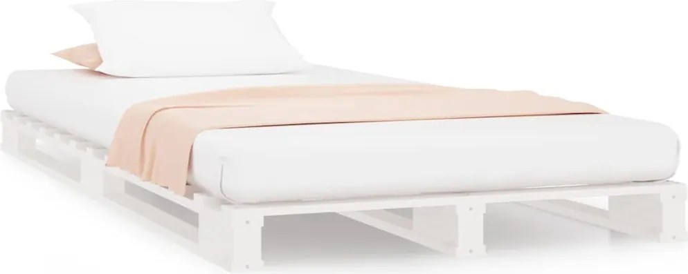 vidaXL fehér tömör fenyőfa raklapágy 100 x 200 cm
