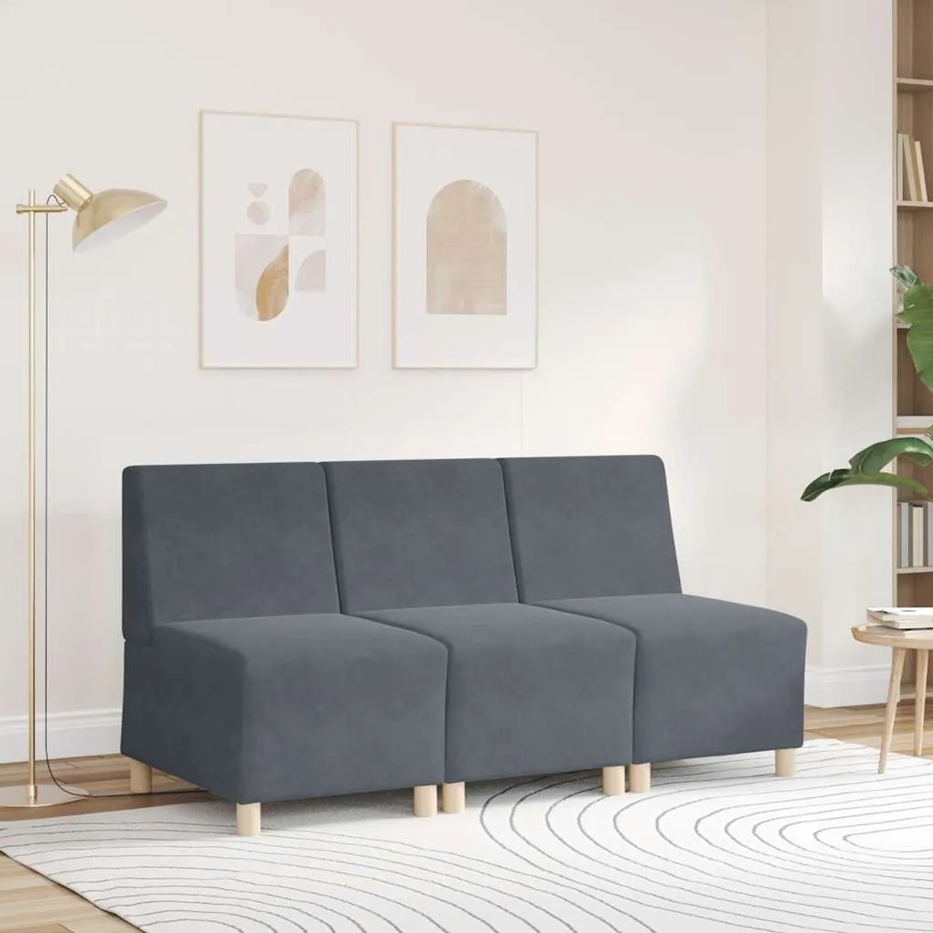 sötétszürke bársony kanapéfotel 55 cm