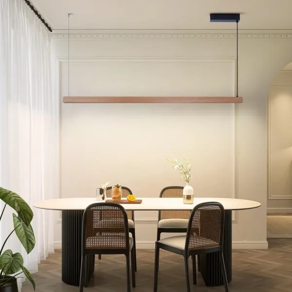 Immax NEO 07304L - LED dimmelhető zsinóros csillár MADEIRA 33W/230V Wi-Fi Tuya 152 cm tölgy