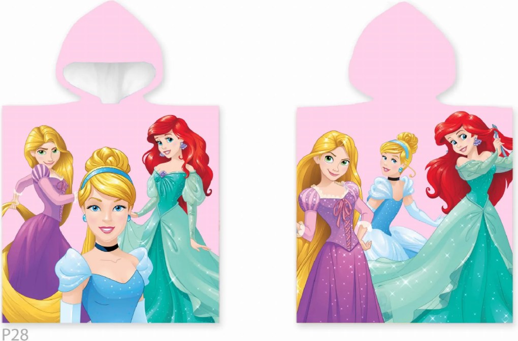 Poncho Gyerek Törölköző 55x110 Disney Princess 01