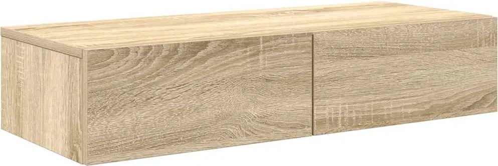 vidaXL Falipolc fiókokkal sonoma tölgy 80x33x17 cm műszaki fa