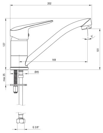 Deante BMO_026M - BORO mosdócsaptelep 12,7 cm, fényes króm